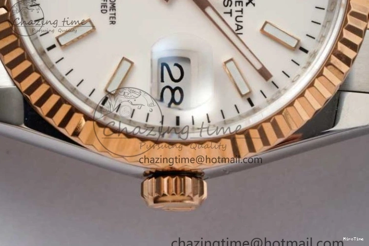 MiroTime 0508 Seasonal DateJust 36mm SS RG DIWF 1:1 Best Edition 904L Steel White Stick Dial on Jubilee Oyster SA 2306